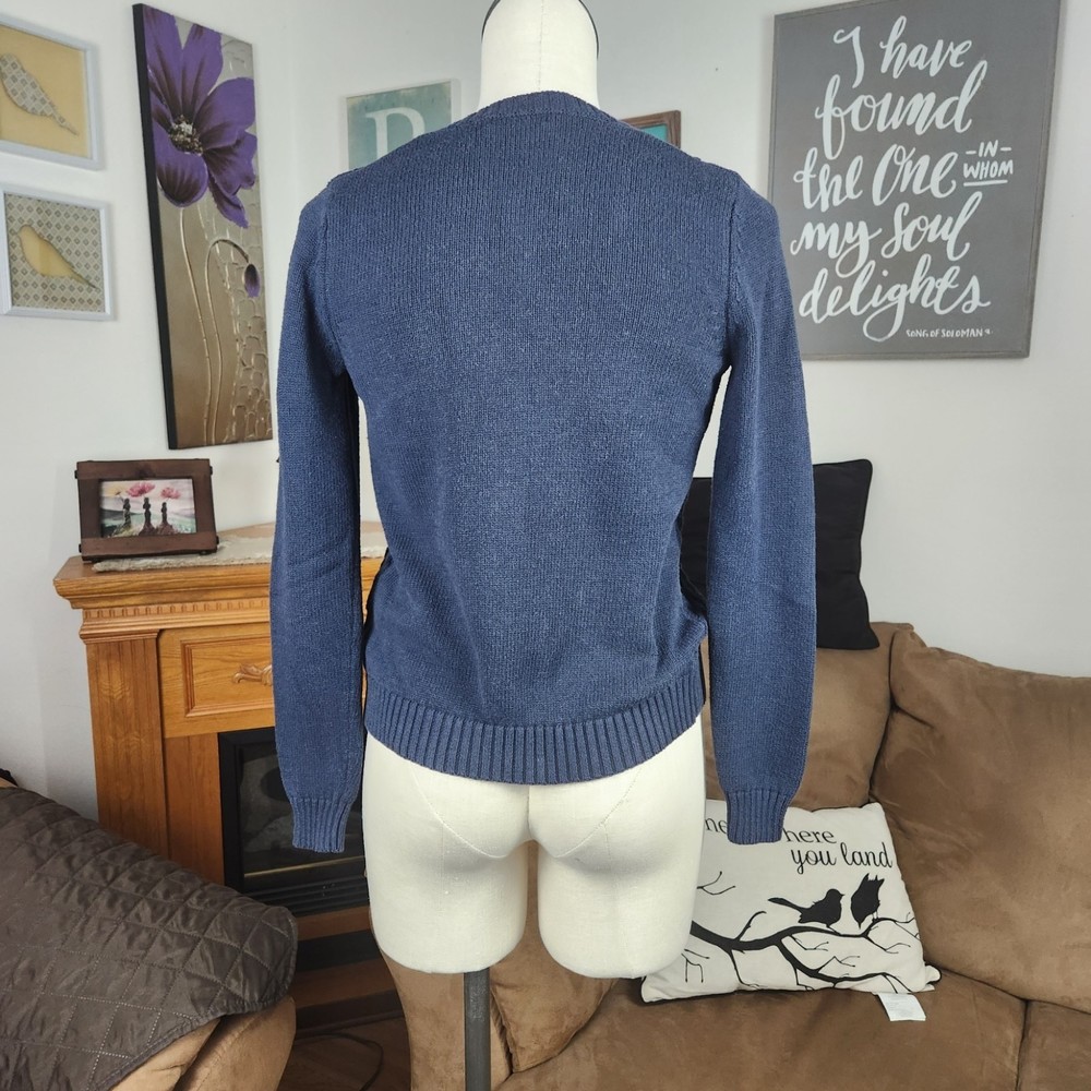 Gap Factory Honeycomb Crew Neck Navy Sweater S - Picture 2 of 3